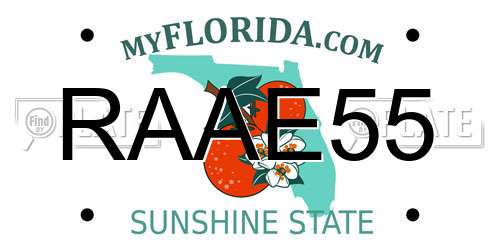 RAAE55 Florida License Plate