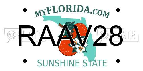 RAAV28 Florida License Plate