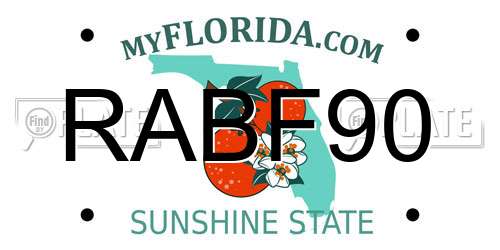 RABF90 Florida License Plate