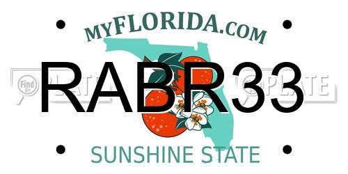 RABR33 Florida License Plate