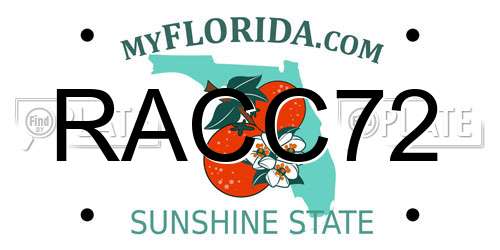 RACC72 Florida License Plate