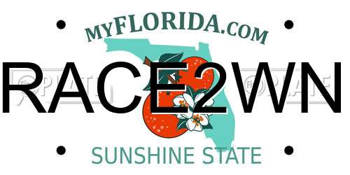 RACE2WN Florida License Plate