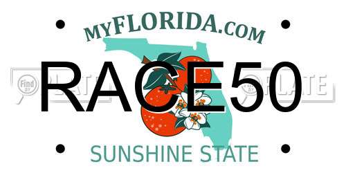 RACE50 Florida License Plate