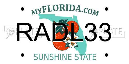 RADL33 Florida License Plate
