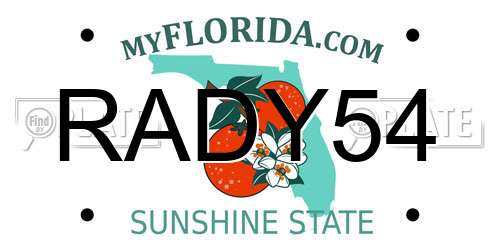 RADY54 Florida License Plate