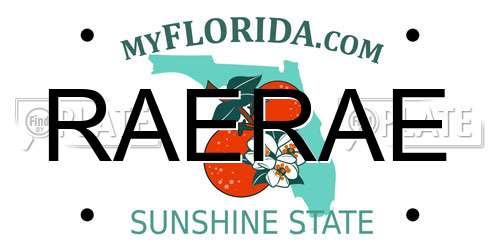 RAERAE Florida License Plate