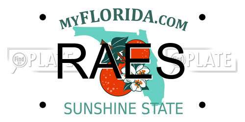 RAES Florida License Plate