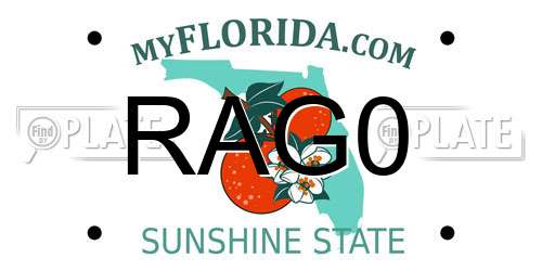 RAG0 Florida License Plate