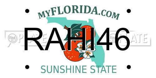 RAHI46 Florida License Plate