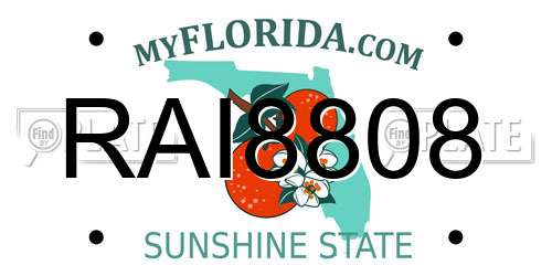 RAI8808 Florida License Plate