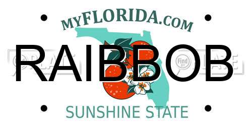 RAIBBOB Florida License Plate