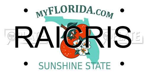 RAICRIS Florida License Plate