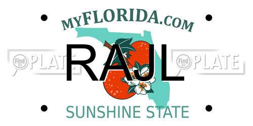 RAJL Florida License Plate