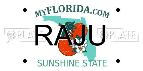 RAJU Florida License Plate