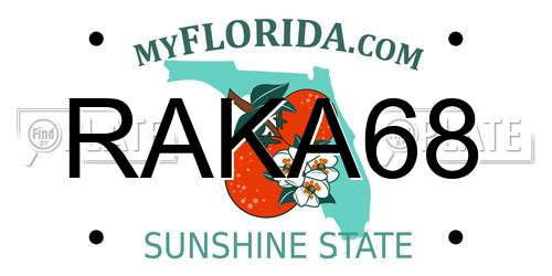 RAKA68 Florida License Plate