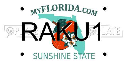 RAKU1 Florida License Plate