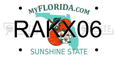 RAKX06 Florida License Plate