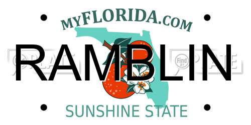 RAMBLIN Florida License Plate