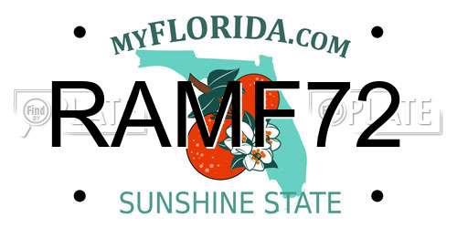 RAMF72 Florida License Plate