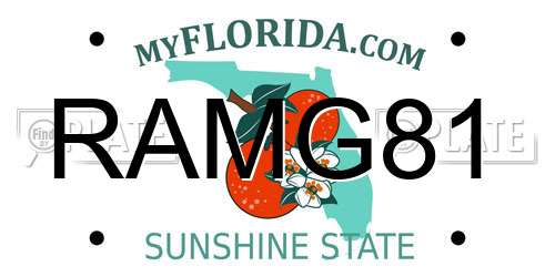 RAMG81 Florida License Plate