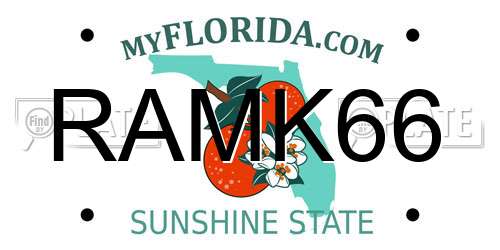RAMK66 Florida License Plate