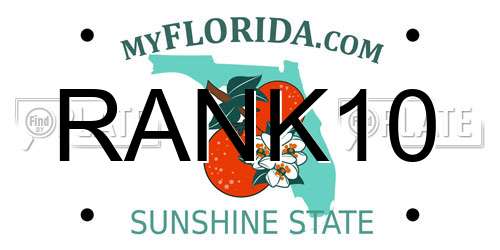 RANK10 Florida License Plate