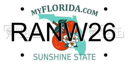 RANW26 Florida License Plate