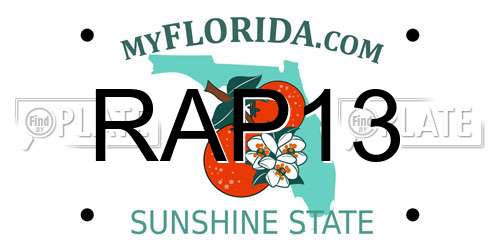 RAP13 Florida License Plate