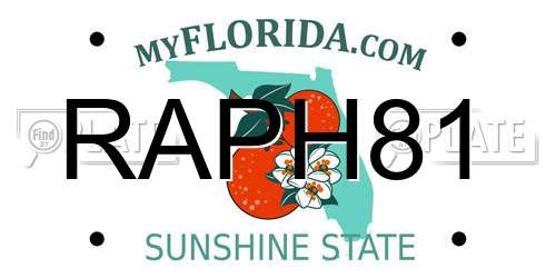 RAPH81 Florida License Plate