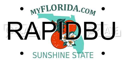 RAPIDBU Florida License Plate