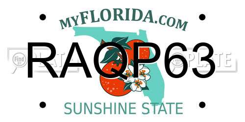 RAQP63 Florida License Plate