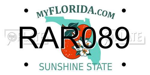 RAR089 Florida License Plate