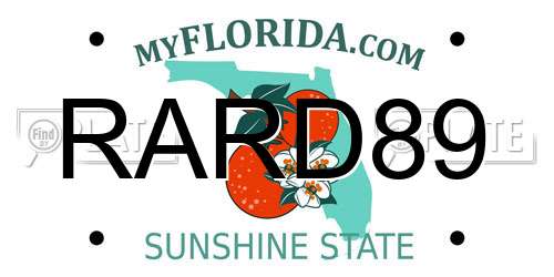 RARD89 Florida License Plate
