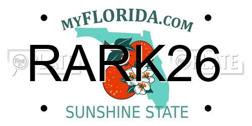 RARK26 Florida License Plate