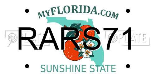 RARS71 Florida License Plate