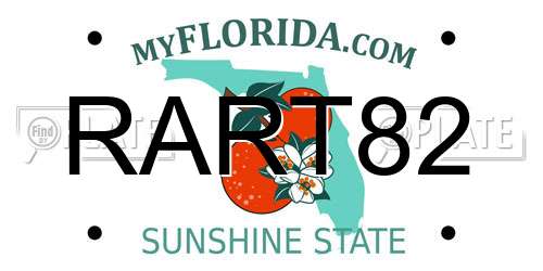 RART82 Florida License Plate