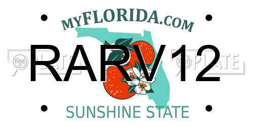 RARV12 Florida License Plate