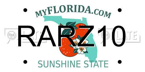 RARZ10 Florida License Plate