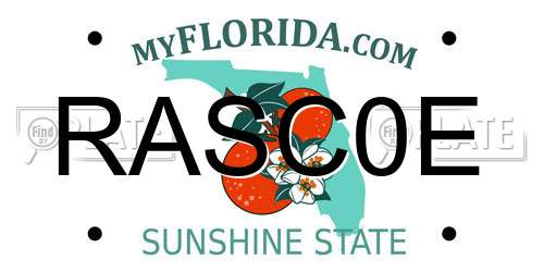 RASC0E Florida License Plate