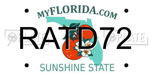 RATD72 Florida License Plate