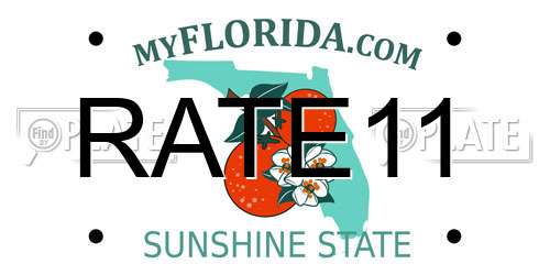 RATE11 Florida License Plate