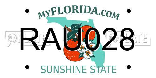 RAU028 Florida License Plate