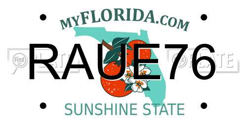 RAUE76 Florida License Plate