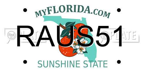 RAUS51 Florida License Plate