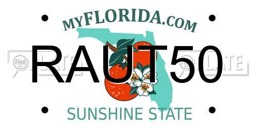 RAUT50 Florida License Plate