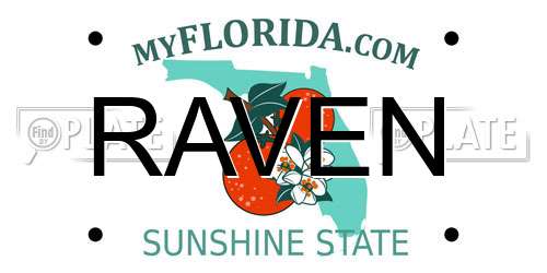 RAVEN Florida License Plate