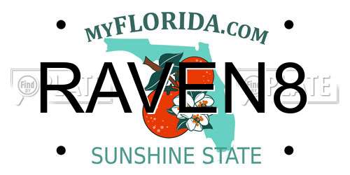 RAVEN8 Florida License Plate