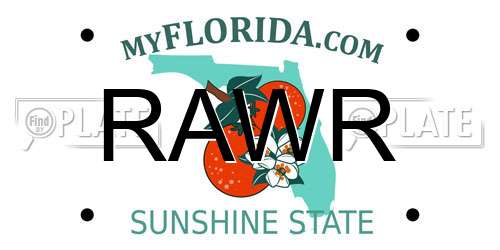 RAWR Florida License Plate