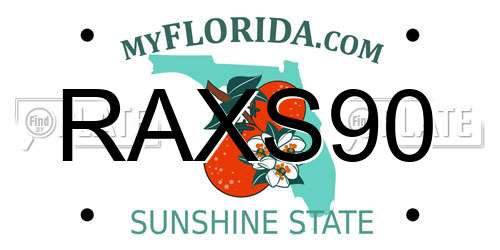 RAXS90 Florida License Plate