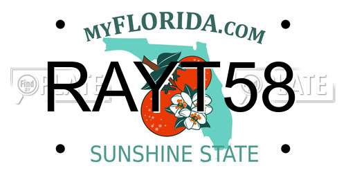 RAYT58 Florida License Plate